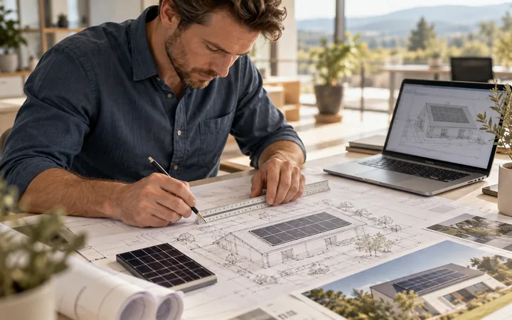 Návrh elektrárny nad projektovými výkresy