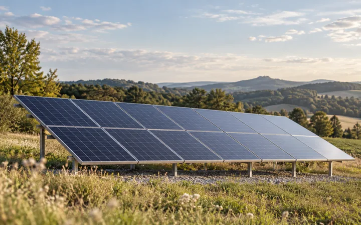 Fotovoltaické panely v otevřené krajině